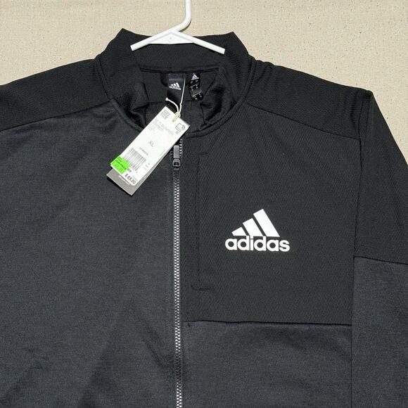 NWT Mens Adidas Team Issue Bomber Track Athletic Jacket Black Full Zip XL EH5830 - Picture 2 of 8